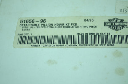 NEW OEM Harley Davidson Detachable Pillion Hardware Kit 51656-96 NOS