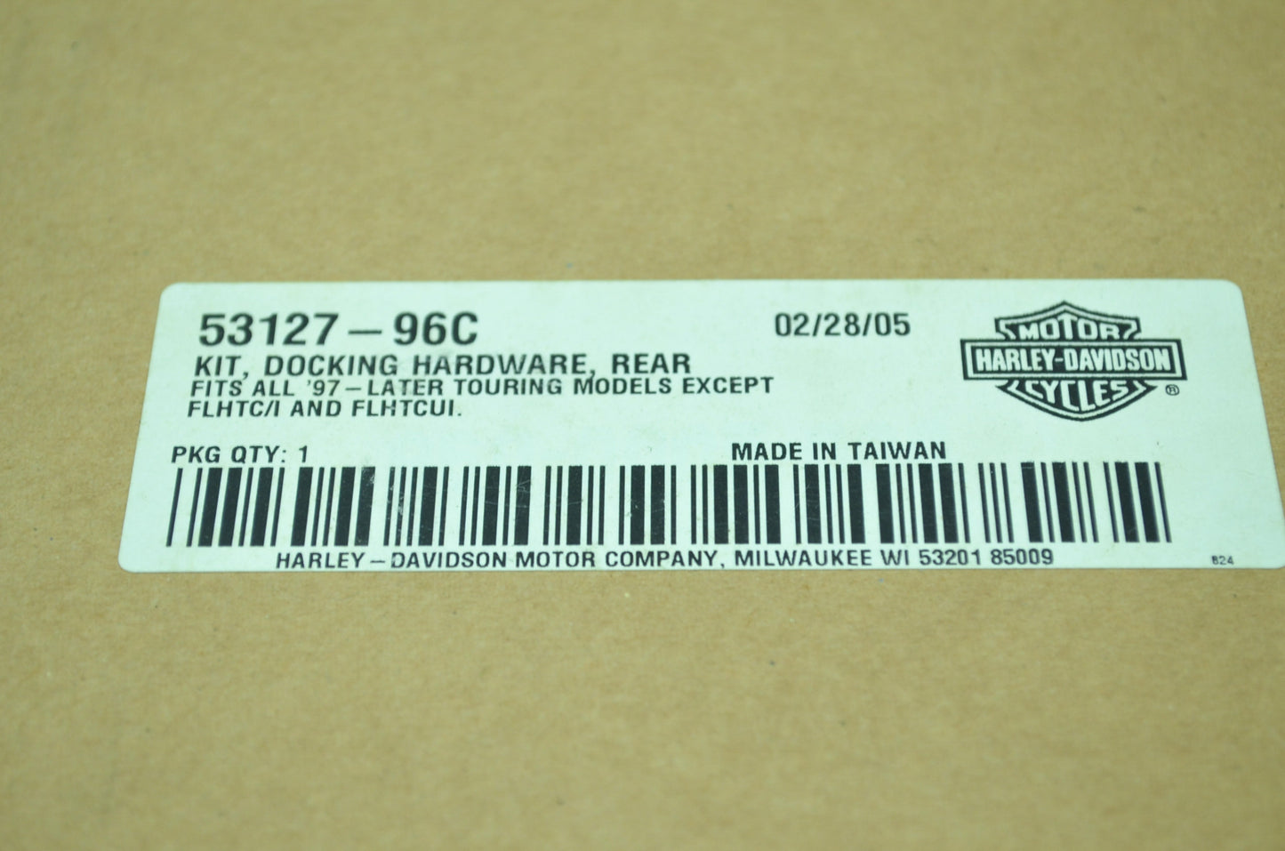 OEM Harley-Davidson 53127-96C Docking Hardware Kit NOS