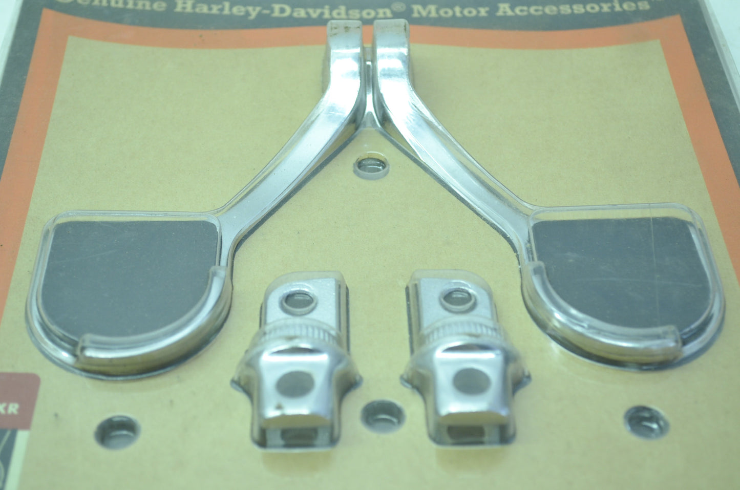OEM Harley-Davidson 50265-01 Smooth Chrome Heel Rest Kit NOS