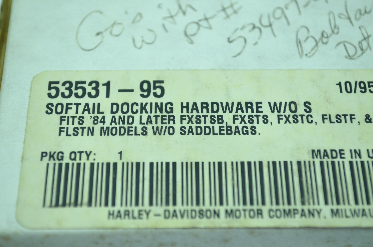 NEW OEM Harley Davidson Docking Hardware Kit Softail 53531-95 NOS
