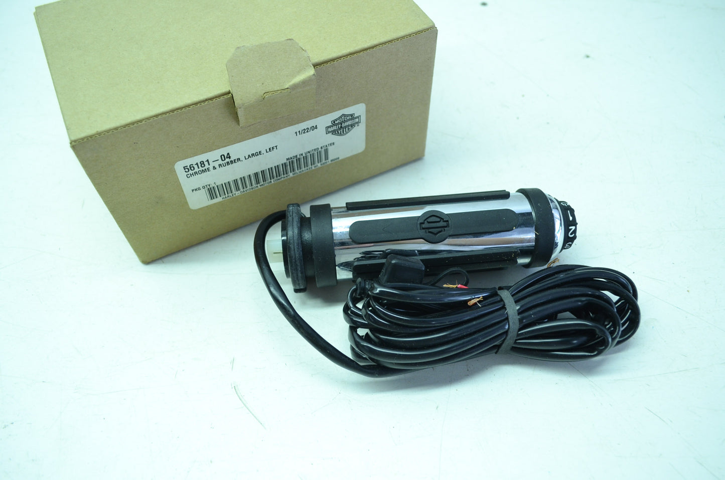 ONE Left Heated Hand Grip Chrome & Rubber NOS