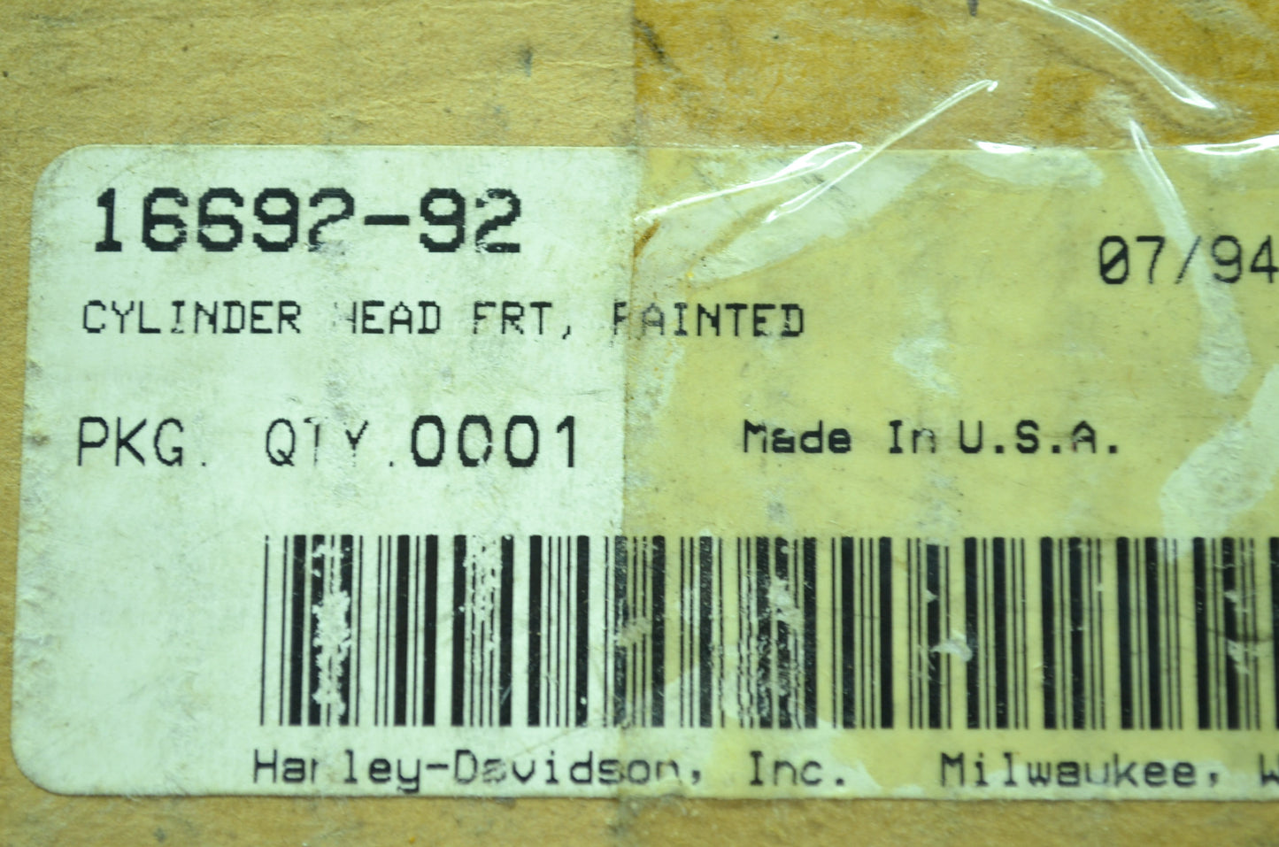 NEW OEM Harley Davidson Front Cylinder Head FXR Dyna Softail Touring 16692-92 NO