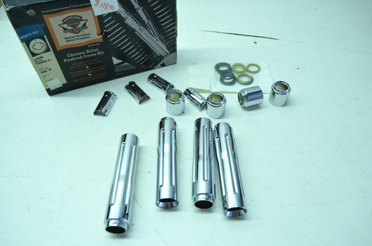 NEW OEM Harley Davidson Chrome Billet Pushrod Cover Kit 18096-00 NOS