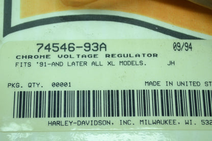 OEM Harley-Davidson 74546-93A Chrome Voltage Regulator NOS