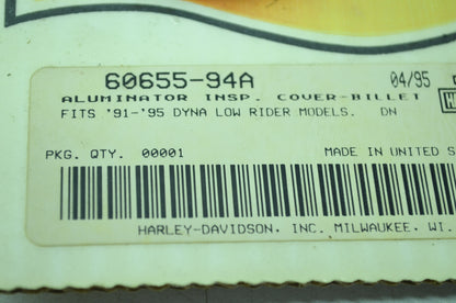 OEM Harley-Davidson 60655-94A Aluminator Inspection Cover Billet NOS
