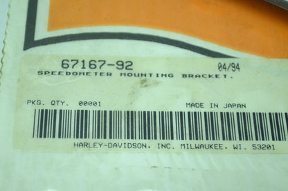 NEW OEM Harley Davidson Speedometer Tach Mounting Bracket 67167-92 NOS