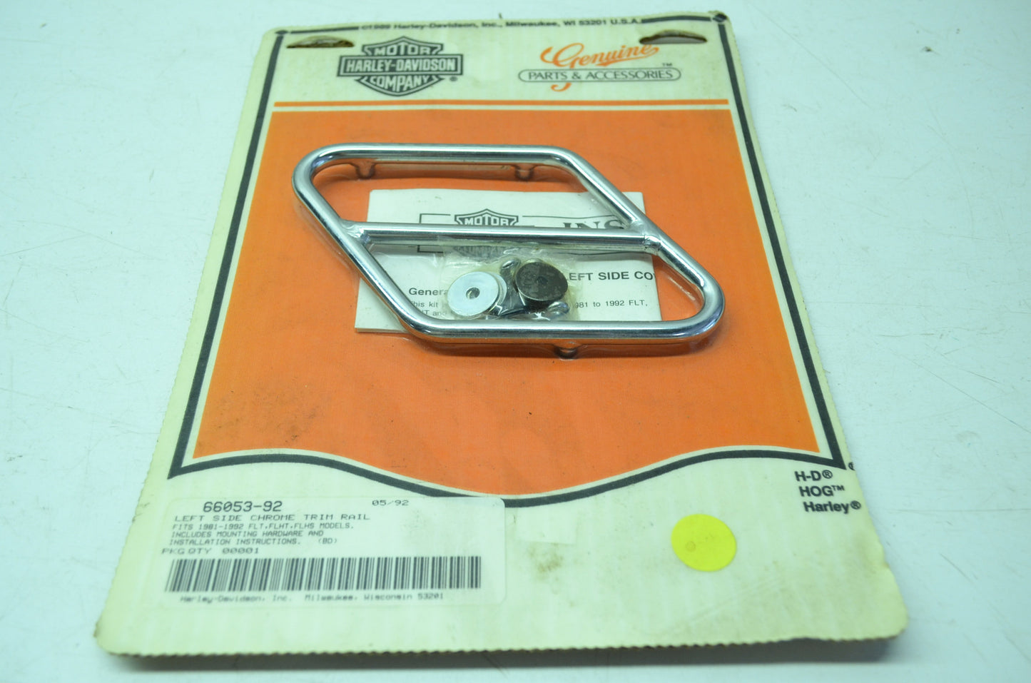 OEM Harley-Davidson 66053-92 Left Side Chrome Trim Rail NOS