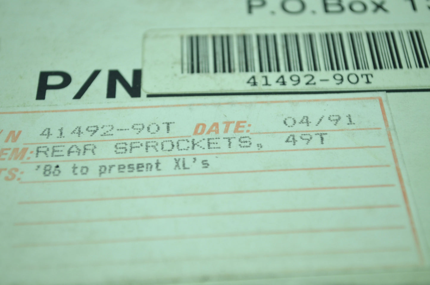 OEM Harley-Davidson 41492-90T Sprocket 49T NOS