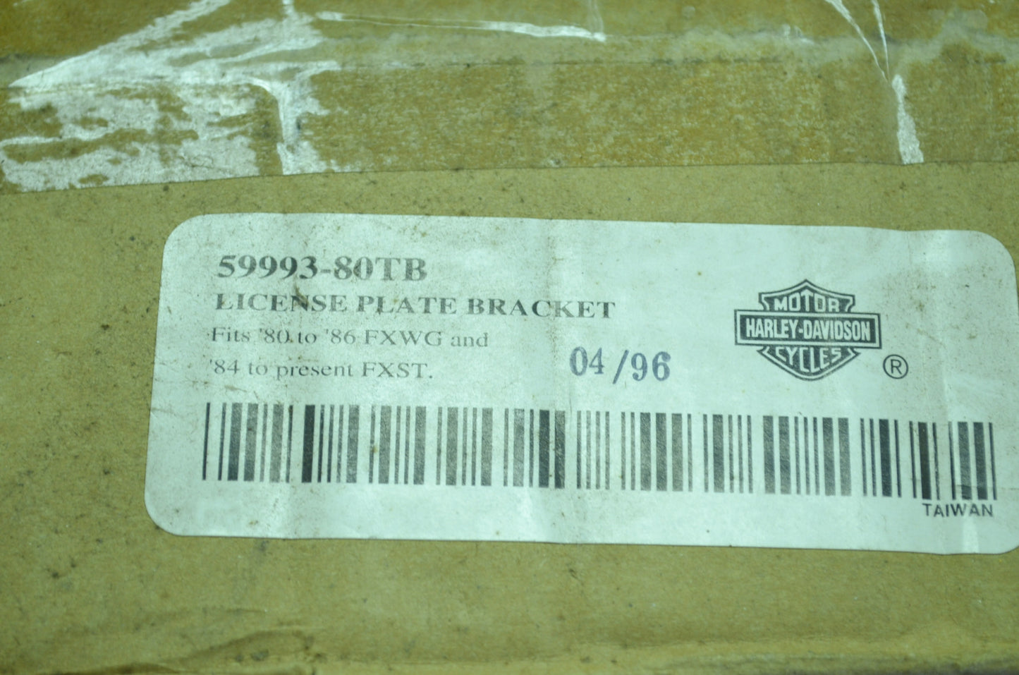 NEW OEM Harley Davidson License Plate Bracket 59993-80TB NOS