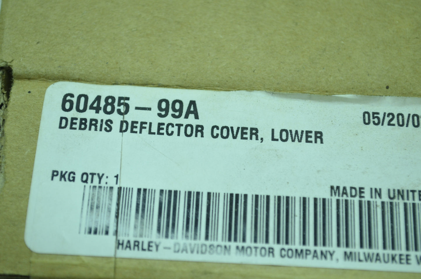OEM Harley-Davidson 60485-99A Lower Debris Deflector Cover NOS