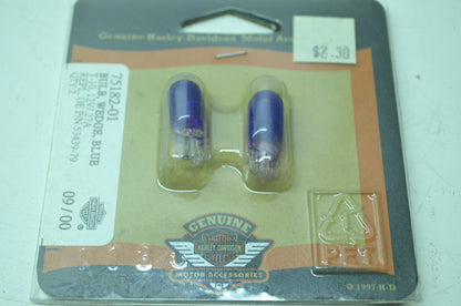 OEM Harley-Davidson 75182-01 Bulb Type T-3 1/4 #194 Blue NOS