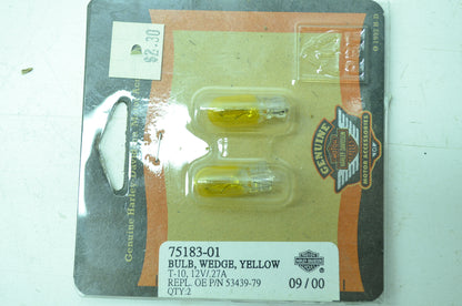 OEM Harley-Davidson 75183-01 Bulb Type T-3 1/4 #194 Yellow NOS