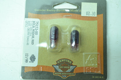 OEM Harley-Davidson 75152-00 Bulb Type T-3 1/4 #168 Red NOS