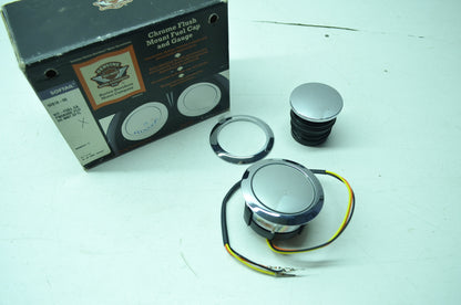 NEW OEM Harley Davidson Chrome Flush Fuel Cap And Gauge Mount 62818-08 NOS