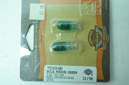OEM Harley-Davidson 75163-00 Bulb Type T-3 1/4 #161 Green NOS