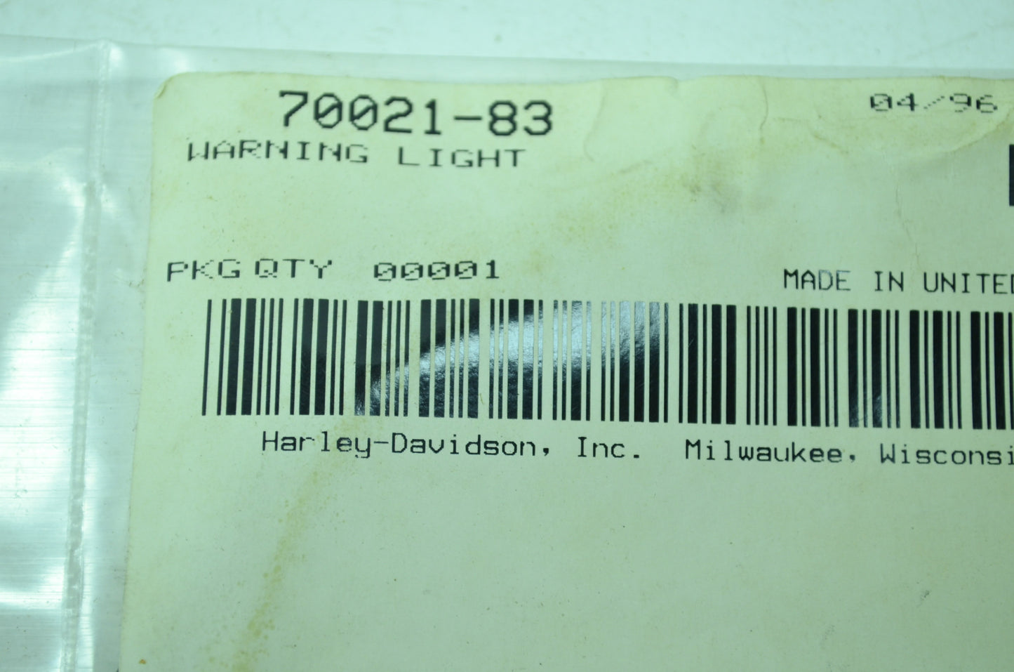 OEM Harley-Davidson 70021-83 Warning Light NOS