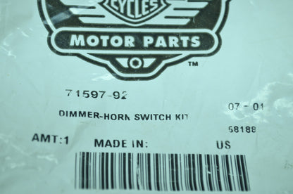 OEM Harley-Davidson 71597-92 Horn Dimmer Switch Kit NOS