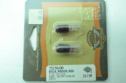 OEM Harley-Davidson 75156-00 Bulb Type T-3 1/4 Red NOS