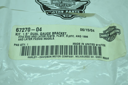 OEM Harley-Davidson 67270-04 Dual Gauge Bracket Kit 1.5" NOS