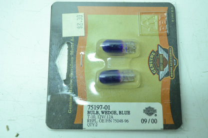 OEM Harley-Davidson 75197-01 Bulb Type T-3 1/4 Blue NOS