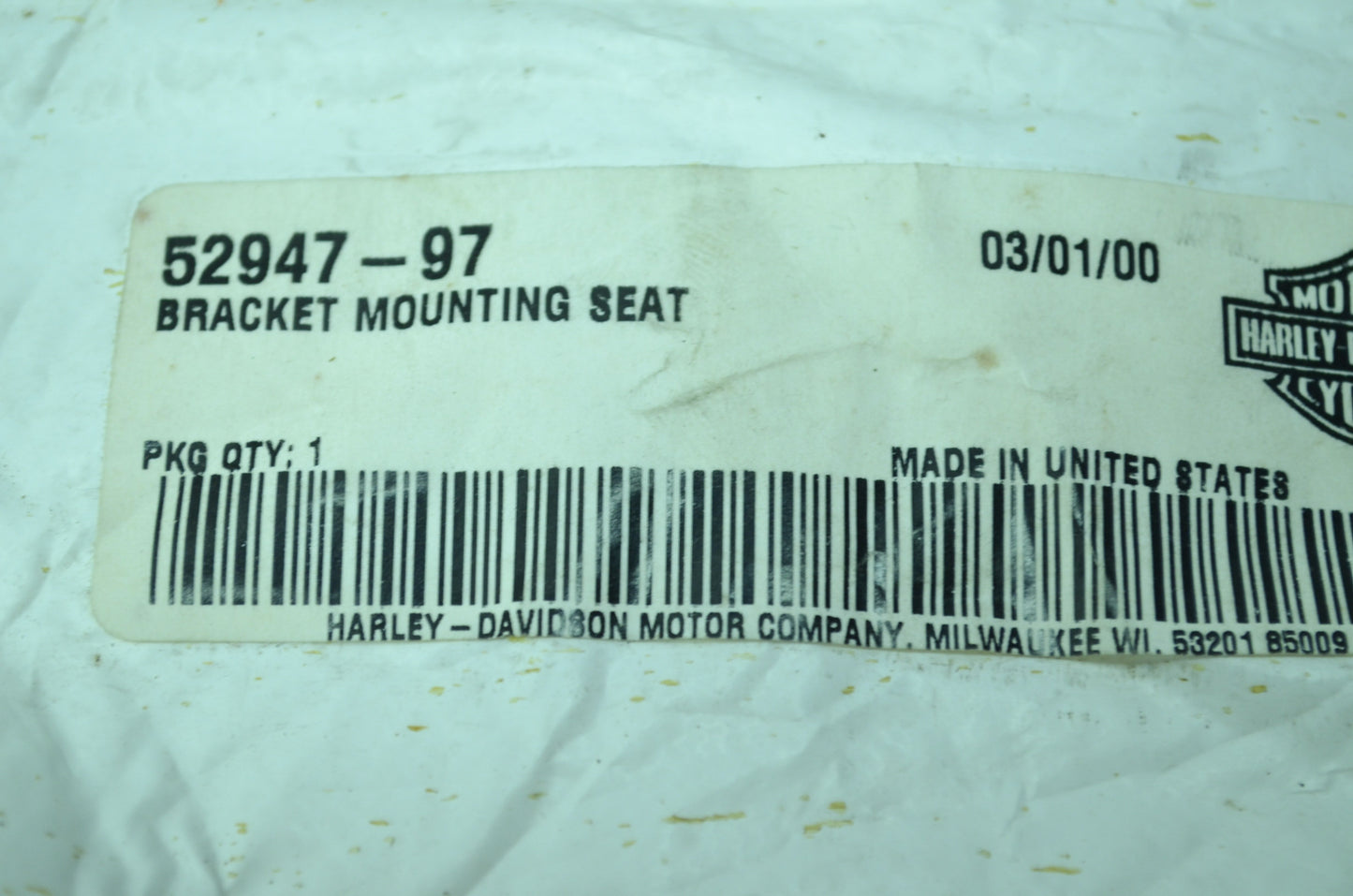 OEM Harley-Davidson 52947-97 Mounting Seat Bracket NOS