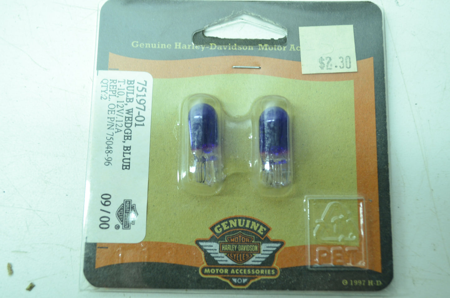 OEM Harley-Davidson 75197-01 Bulb Type T-3 1/4 Blue NOS
