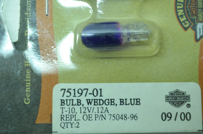 OEM Harley-Davidson 75197-01 Bulb Type T-3 1/4 Blue NOS