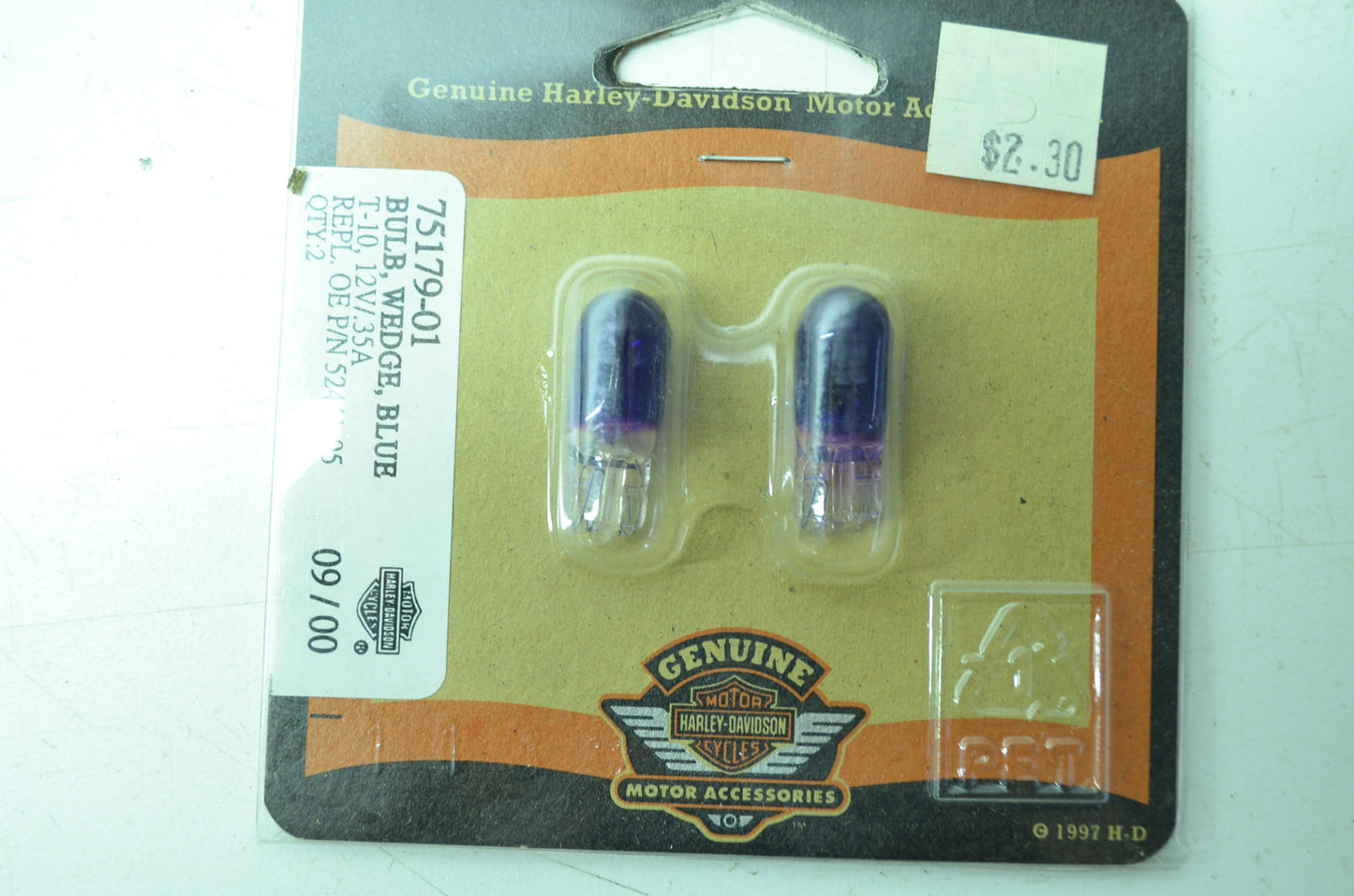 OEM Harley-Davidson 75179-01 Bulb Type T-3 1/4 #168 Blue NOS