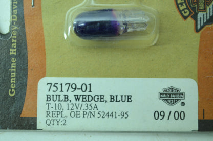 OEM Harley-Davidson 75179-01 Bulb Type T-3 1/4 #168 Blue NOS