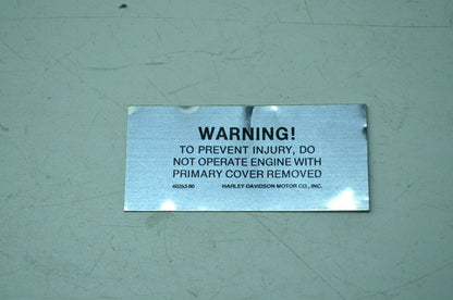 OEM Harley-Davidson 40253-80 Belt Drive Warning Label NOS