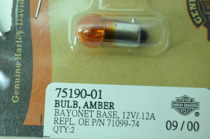 OEM Harley-Davidson 75190-01 Amber Trade Bulb #53 NOS
