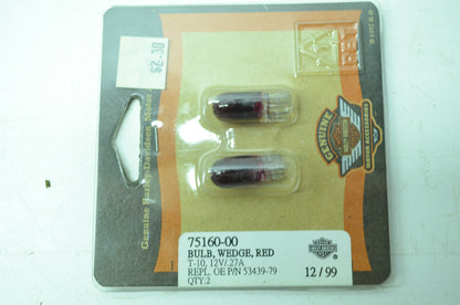 OEM Harley-Davidson 75160-00 Bulb Type T-3 1/4 #194 Red NOS