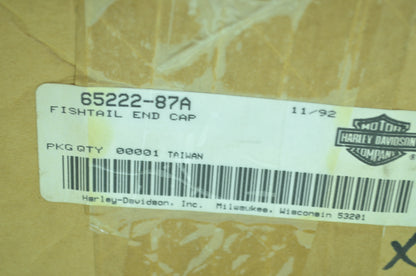 OEM Harley Davidson Fish Tail End Cap Exhaust 65222-87A NOS