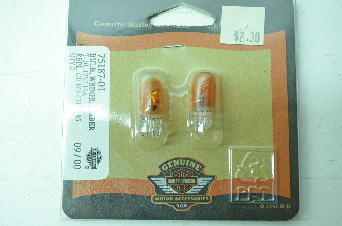 OEM Harley-Davidson 75187-01 Bulb Type T-3 1/4 #161 Amber NOS