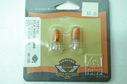 OEM Harley-Davidson 75187-01 Bulb Type T-3 1/4 #161 Amber NOS