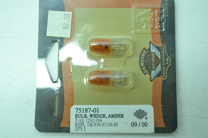 OEM Harley-Davidson 75187-01 Bulb Type T-3 1/4 #161 Amber NOS
