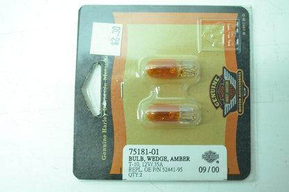 OEM Harley-Davidson 75181-01 Bulb Type T-3 1/4 #168 Amber NOS
