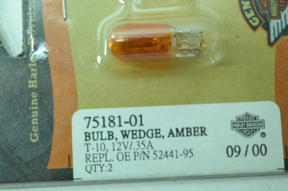 OEM Harley-Davidson 75181-01 Bulb Type T-3 1/4 #168 Amber NOS