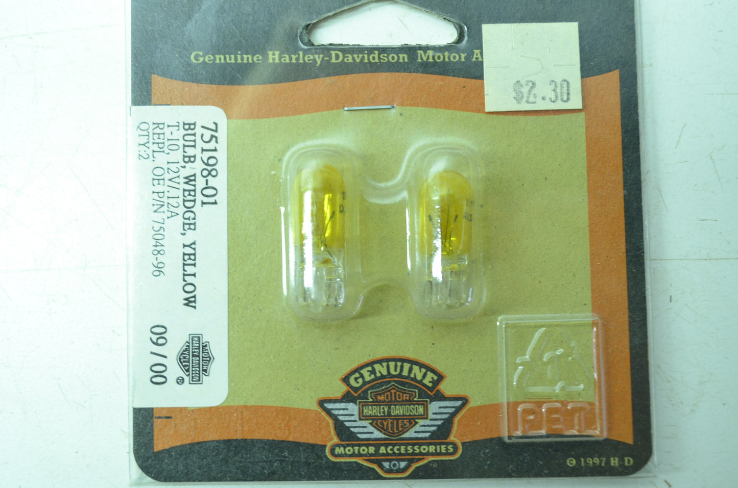 OEM Harley-Davidson 75198-01 Bulb Type T-3 1/4 Yellow NOS