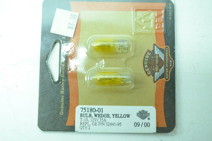 OEM Harley-Davidson 75180-01 Bulb Type T-3 1/4 #168 Yellow NOS