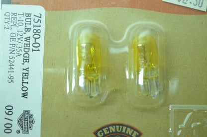OEM Harley-Davidson 75180-01 Bulb Type T-3 1/4 #168 Yellow NOS