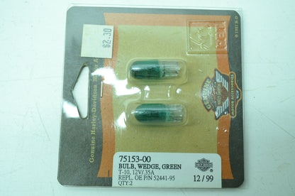 OEM Harley-Davidson 75153-00 Bulb Type T-3 1/4 #168 Green NOS