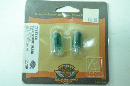 OEM Harley-Davidson 75153-00 Bulb Type T-3 1/4 #168 Green NOS