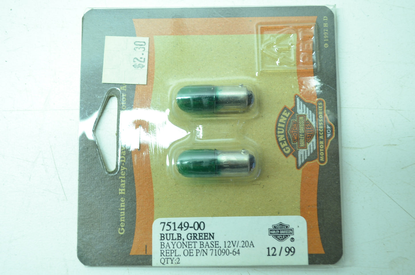OEM Harley-Davidson 75149-00 Green Trade Bulb #1815 NOS