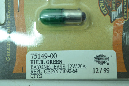 OEM Harley-Davidson 75149-00 Green Trade Bulb #1815 NOS