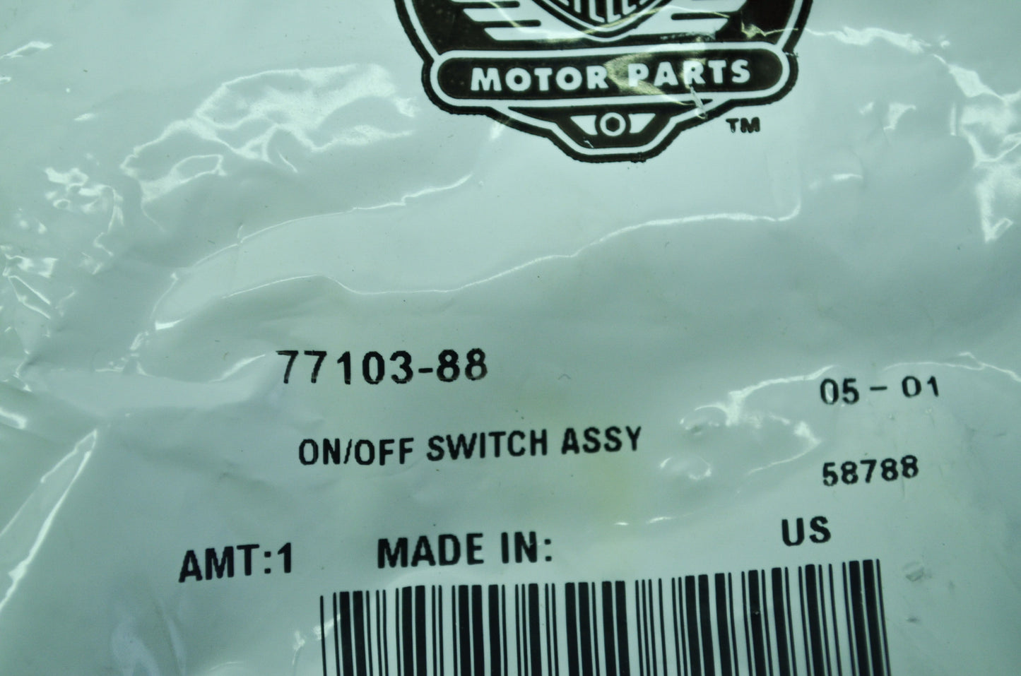OEM Harley-Davidson 77103-88 On/Off Switch Assembly NOS