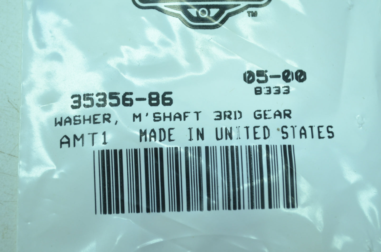 OEM Harley-Davidson 35356-86 Main Shaft Washer 3rd Gear NOS