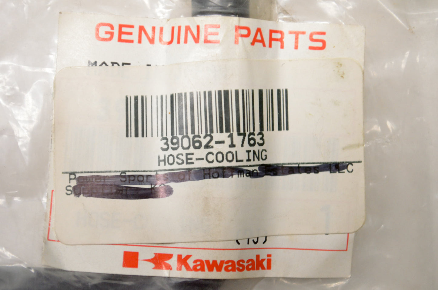 New OEM Kawasaki 39062-1763 Cooling Hose NOS