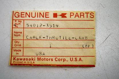 New OEM Kawasaki 54012-3519 Throttle Cable NOS
