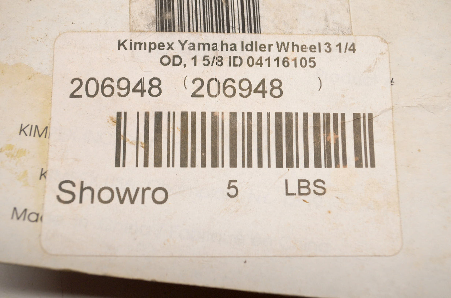 Kimpex 04116105, 04-116-105 Idler Wheel NOS